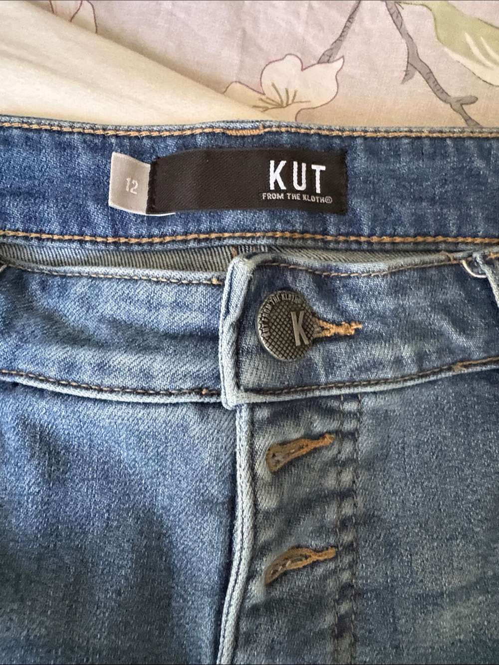 Kut From The Kloth Women's Medium Blue High-Rise Button-Fly Jeans